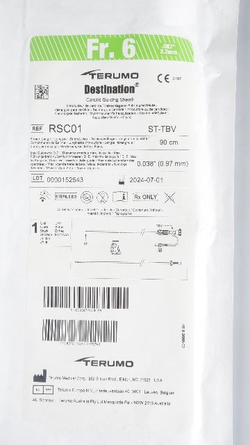 Terumo RSC01 Destination Carotid Guiding Sheath 6Fr 90cm x 0.038inch (x)